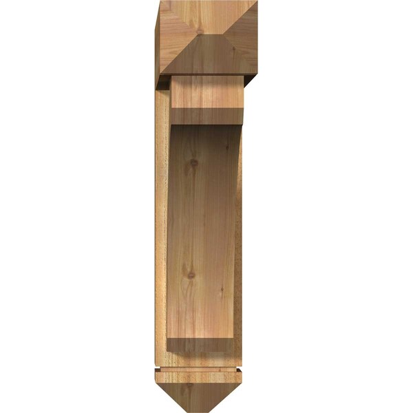 Legacy Arts And Crafts Rough Sawn Bracket W/ Offset Brace, Western Red Cedar, 8W X 36D X 36H